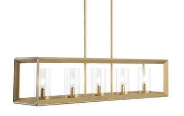 Anna 38.5" Linear Metal/Glass LED Pendant